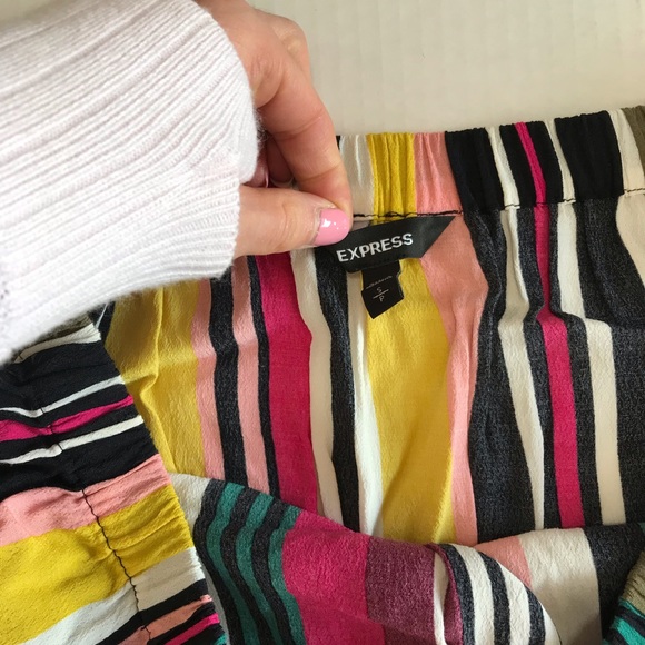 Express Multicolor Striped Off-Shoulder Romper - Picture 12 of 14